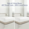 thumbnail image 4 of California Design Den 2-Pack King Fitted Sheets, 400 Thread Count 100% Cotton Fitted Sheets Sateen, King Size Fitted Sheets with Deep Pockets - Ivory (Pale Tone), 4 of 8