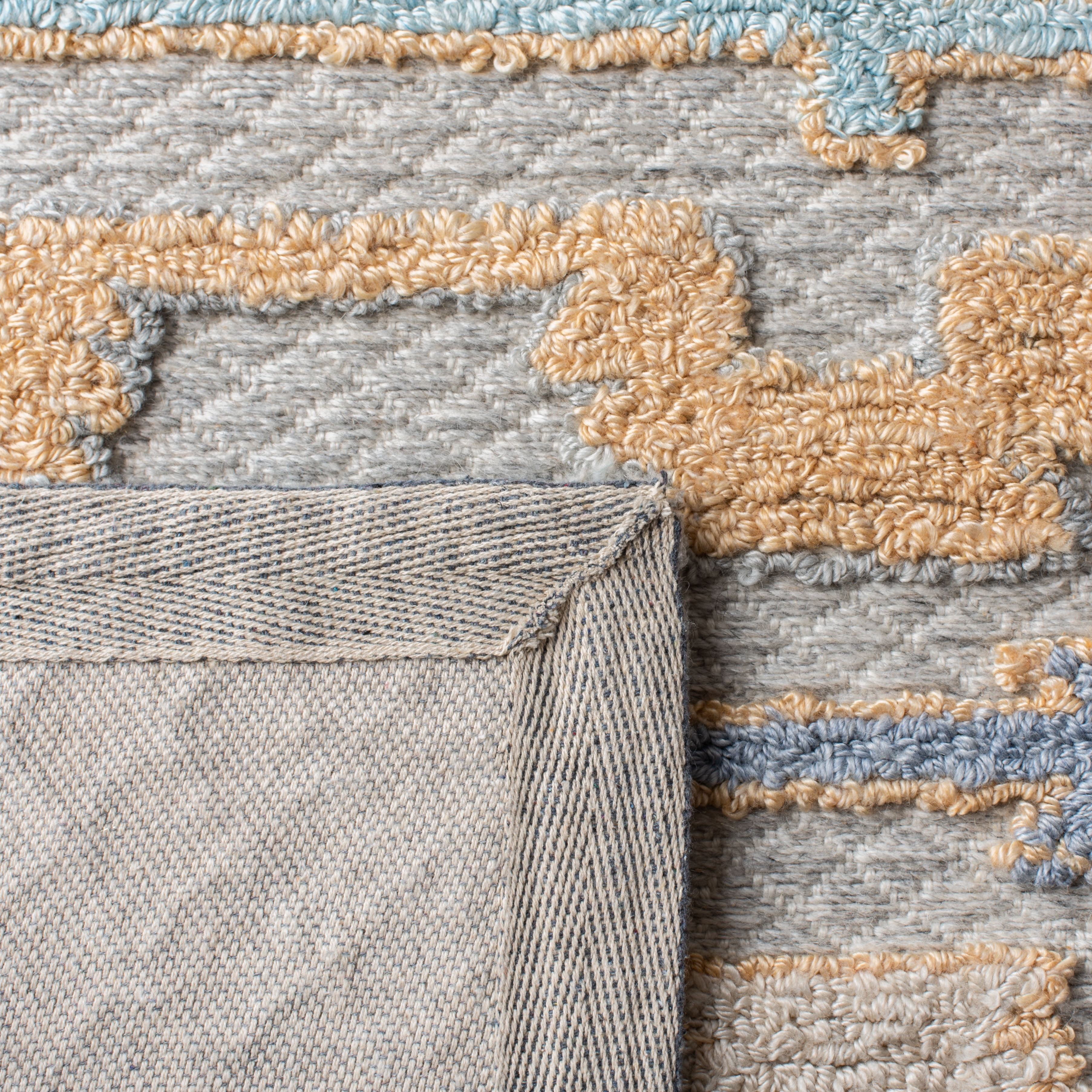 SAFAVIEH Trace Constantine Abstract Striped Area Rug, Blue/Rust, 4' x 6'