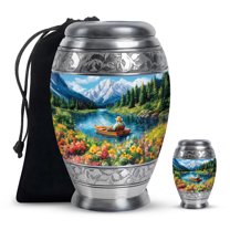 Yatskia Fishing Urns For Human Ashes Adult Female & Male, Small Keepsake Urns For Human Ashes, (Monar 10 Inch and 3 Inch)