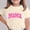 Beige, variant on Amidoa Girls Short Sleeve Graphic Crewneck T-shirt Summer Casual Cute Soft Tops Pink,5-6Years