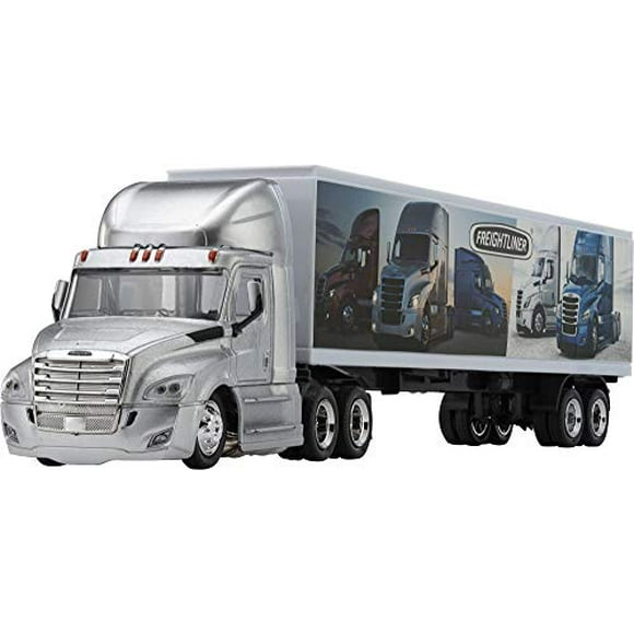 Wheel Master Freightliner Cascadia Tractor Trailer Play Toy Truck Vehicle for Kids, Freightliner Design, with Functions, Pre Built Semi, Realistic Look and Openable Doors Great Gift for Children