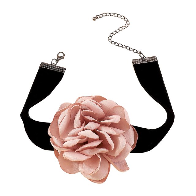 Gargantilla de flores para niña, cinturón, ligero, cómodo, gótico, rosa, con cordones, para cumpleaños, vestido de novia, accesorios de joyería Collar