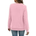 thumbnail image 5 of Sweatshirts for Women No Hood Crewneck Loose Fit Fleece Pullover Fall Fashion Clothes with Pocket Pink M, 5 of 8