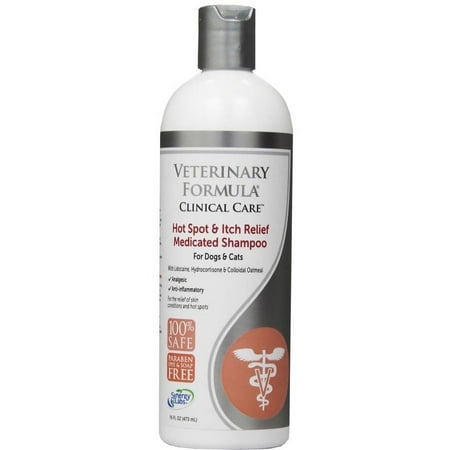 VETERINARY FORMULA Soins cliniques Hot Spot et Itch Relief Medicated Shampooing pour chiens et chats, 16 fl oz