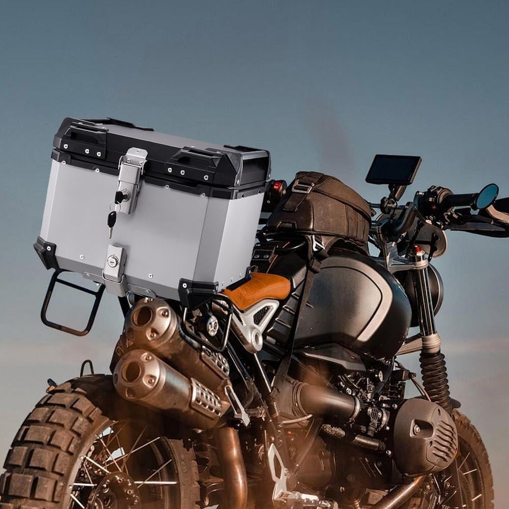 WZTO Motorcycle Top Box Waterproof Motorcycle Rear Top Box 45L Hard Motorcycle Trunk Sturdy Luggage Storage Rear Box with Security Lock superb