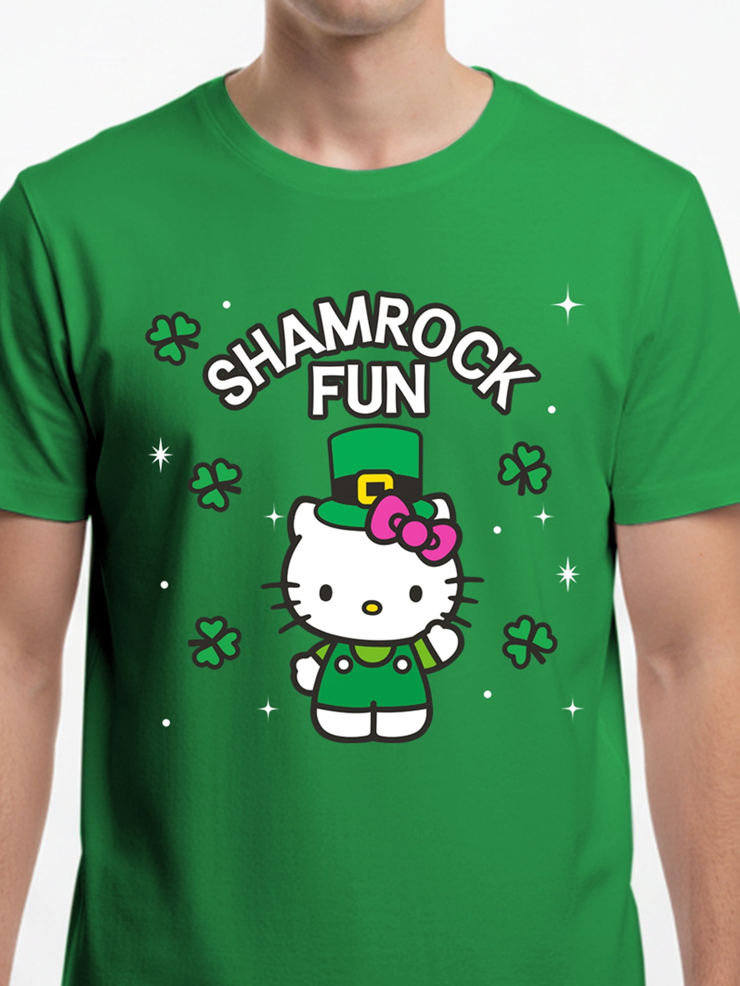 Sanrio, Men's & Big Men's St. Patrick's Day Graphic Tee, Shamrock Hello Kitty, Sizes S-3XL