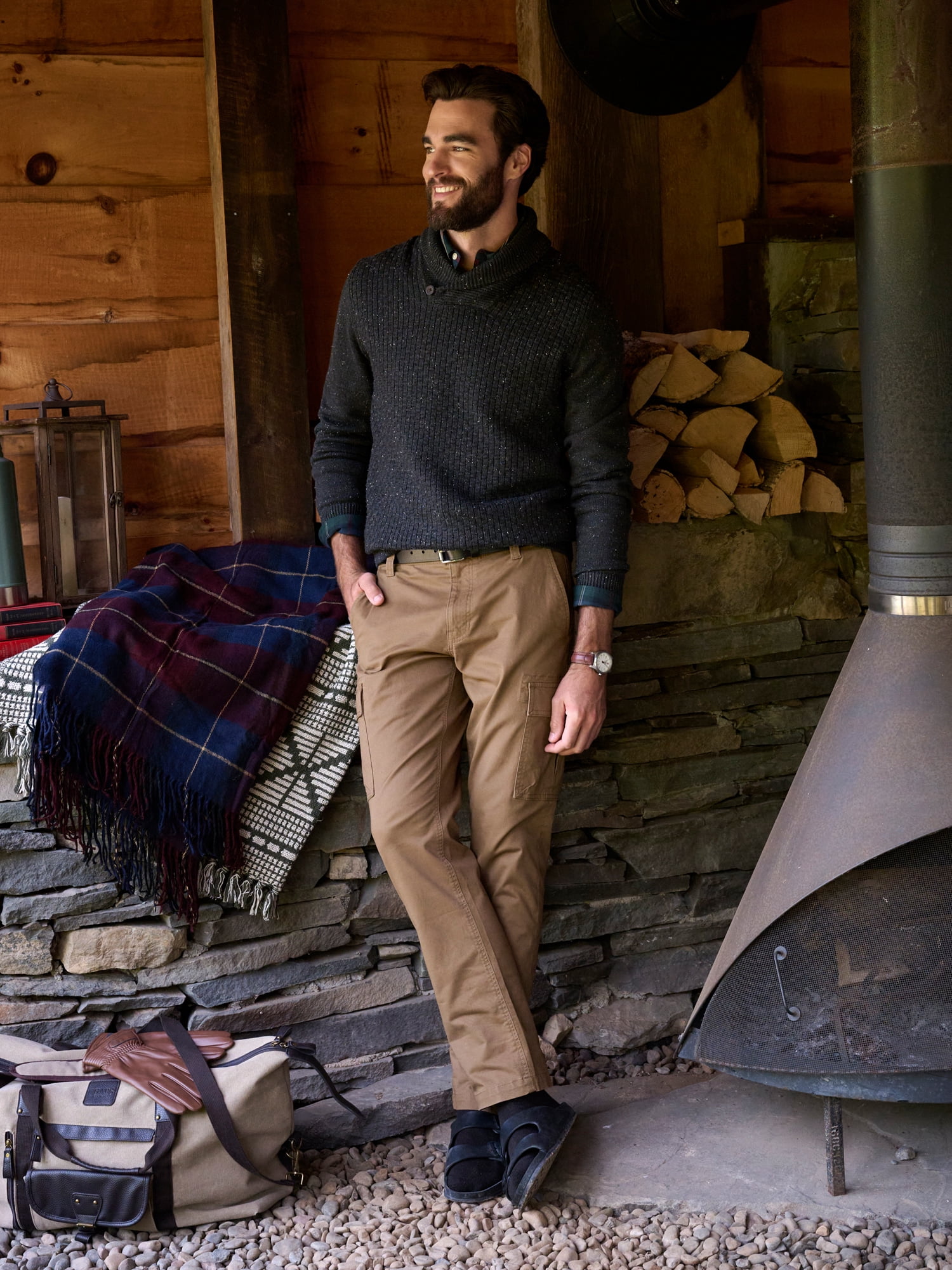 Chaps Men's & Big Men's Ottoman Cowl Neck Sweater, Sizes S-3XL