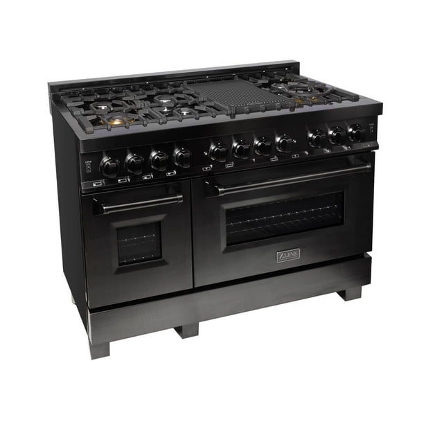 ZLINE 48" Black Stainless 6.0 cu.ft. 7 Gas Burner/Electric Oven Range