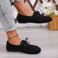 thumbnail image 5 of Womens Black Loafers Slip-On Flats, Comfortable Work Shoes with Soft Slip-On & Rubber Sole for Casual Office Walking,Size 7.5, 5 of 9