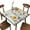 Yellow Flowers, variant on Yellow Flowers Elastic Edged Fitted Table Cover, Floral White Daisy Black Leaves Square Fitted Table Cloths, for Indoor Holiday Family Banquet and Outdoor Patio Use, Fits to 36 x 36 in Table