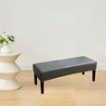 thumbnail image 2 of Dining Bench Cover Waterproof, Stretch Bench Slipcover PU Dining Room Bench Covers with Elastic Bottom for Living Room Bedroom Hotel-cream-71x16x6 in, 2 of 9