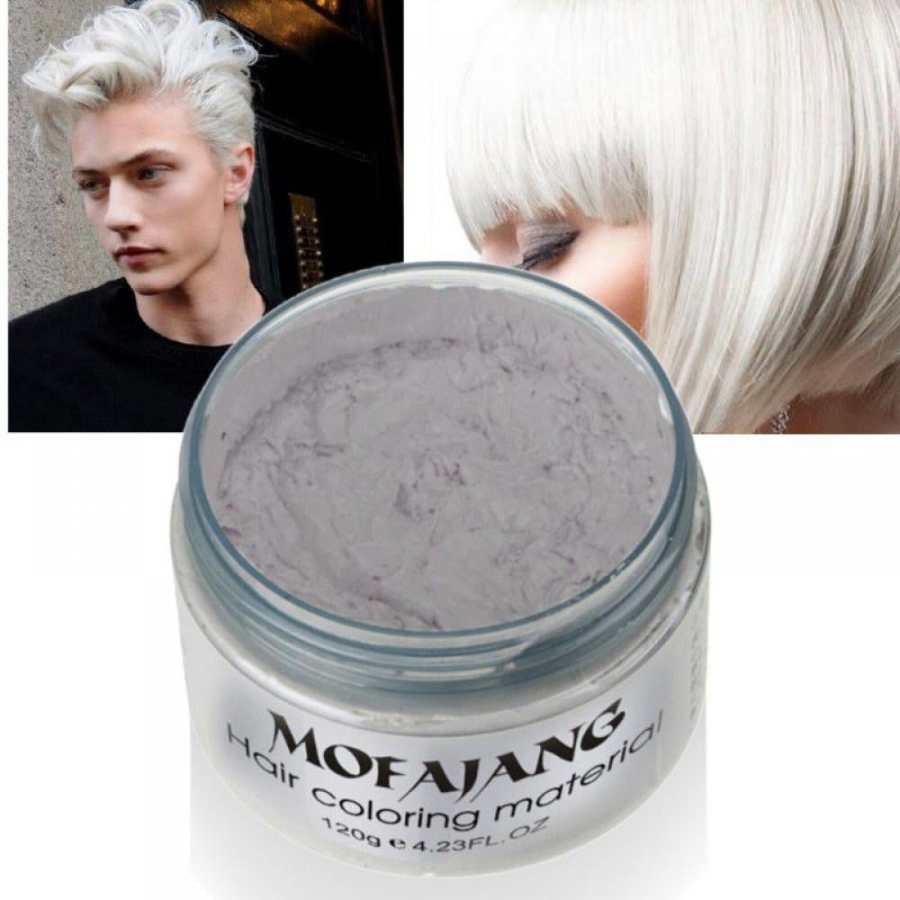 MOFAJANG Hair Dye Wax, White Instant Hair Wax, Temporary Hair Cream  Oz  (Approximately 120 g) Hair Oil, Natural Hair Wax, Suitable For Male And  Female Party Role Playing 