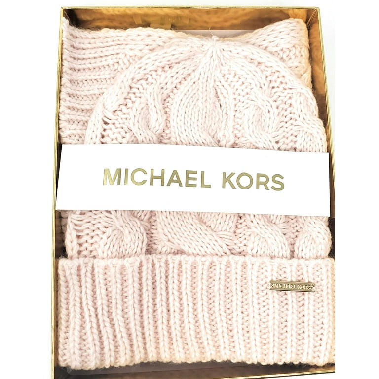 Michael Michael Kors Women's Cable Knit Scarf and Beanie Set