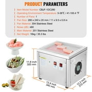 KFFKFF 11 x 9.5 Inch Pan Fried Ice Cream Roll Machine / Rolled Ice Cream Maker