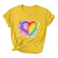thumbnail image 1 of Pisexur Hauts pour Femmes T-Shirts LGBT Pride Mode Coloré Teinture sur Nœuds Cœur T-Shirt Graphique Hauts Décontractés Col Rond Manches Courtes Blouses Amples T-Shirts Inspirants Amour et Égalité T-Shirts Été Confortables Basiques, 1 of 1