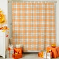 thumbnail image 4 of Orange White Plaid Shower Curtains for Bathroom, Country Style Farmhouse Simple Striped Waterproof Fabric Shower Curtain for Bathroom Bathtub Decoration, Machine Washable, 54x"78", 4 of 9