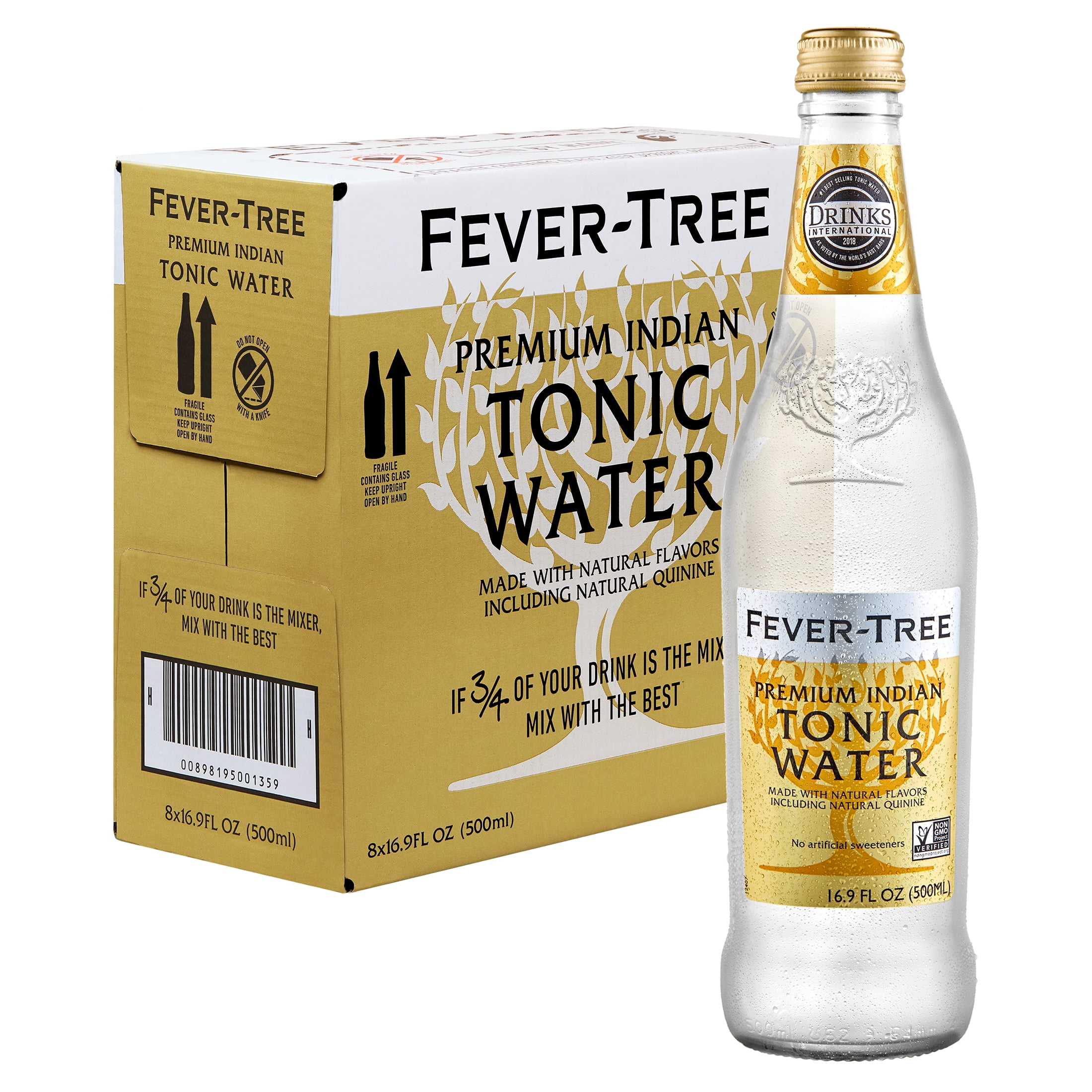 (8 Bottles) FeverTree Premium Tonic Water, 16.9 Fl Oz