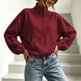 thumbnail image 5 of Hurxie Womens Half Zip Pullover Sweatshirt Long Sleeve Quarter Zip Sweatshirts Mock Neck Soft Casual Fall Sweatshirts, Daily Wear, 5 of 7