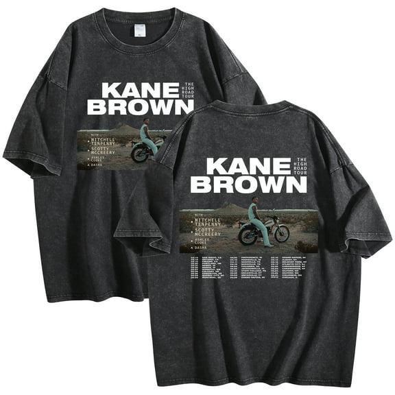 Kane Brown The High Road 2025 Tour Merch T-Shirt Cotton Wash Tee Women Men Short Sleeve Crewneck Tee