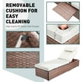 thumbnail image 4 of Wiilayok Outdoor Chaise Lounge Set of 2,Rattan Wicker Chaise Lounge with Adjustable Backrest, Outdoor Reclining Chairs for Garden Pool Backyard Deck,White, 4 of 8