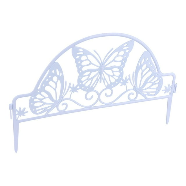 Border Decorative Frame Edge Board Decoration 5 Pack White Ornamental Non-digging Spikes Garden Plastic Guide Rail Fence