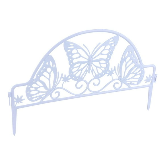 Border Decorative Frame Edge Board Decoration 4 Pack White Ornamental Non-Digging Spikes Garden Plastic Guide Rail Fence