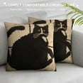 thumbnail image 3 of Cute Black Cat Decor Neutral Beige Embroidered Velvet Decorative Throw Pillow Cover es for Sofa Couch Bed Car, 3 of 5