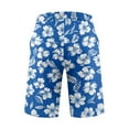 thumbnail image 4 of WTOBBY Men's Large Casual Loose Sports Shorts, Hawaiian Print Design, Beach Pants with Breathable Fabric for Summer Comfort,Blue L, 4 of 5