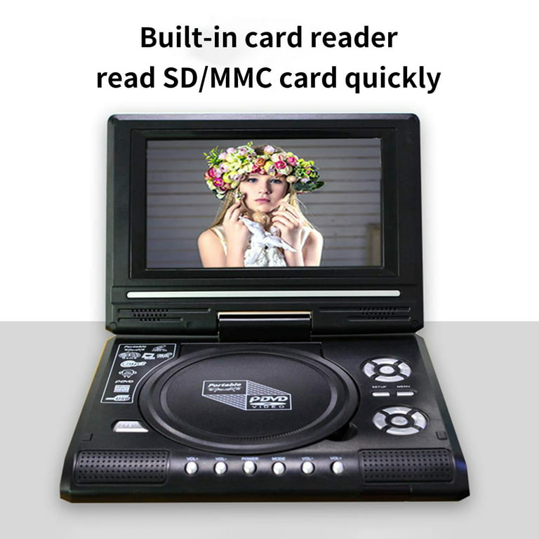 Lecteur DVD portable rechargeable avec écran ACL de 7″ - DVD/CD/SD/USB