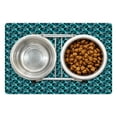 thumbnail image 1 of Abstract Pet Mat for Food and Water, Contemporary Art Design of Stroke Flowers and Goosefoot, Non-Slip Rubber Mat for Dogs and Cats, 18" X 12", by Ambesonne, 1 of 2