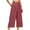 Watermelon Red, variant on Cargo Capris for Women Plus Size New Womens Wide Leg Cropped Suit Pants Work Business Summer Loose Casual Trousers with Side Pockets Black S
