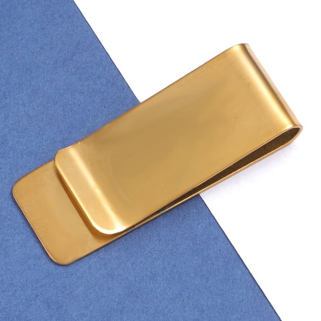 Pinza para corbata de traje de estilo simple de acero inoxidable con espejo, clip para billetera con láser brillante