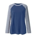 thumbnail image 3 of Birdeem Womens Plus Size Long Sleeve Color Matching Raglan Sleeve T-Shirt Tops, 3 of 5