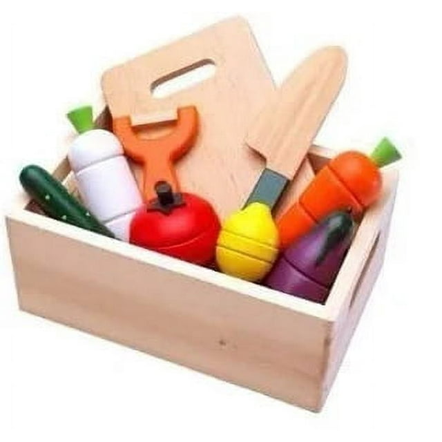 Children Wooden Puzzle Magnetic Vegetables Fruit Kitchen Simulation Play House Toy Cecilia Colorful Mini Toy Model Birthday Gift