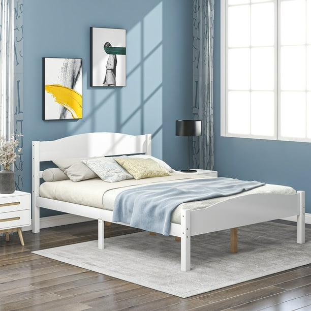 Bed Frame With Headboard Full Bed Frame With Solid Pine Wood Slats Support Headboard And Footboard