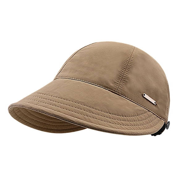 Bibifish Womens Foldable Baseball Cap Metal Label Detail Lightweight Adjustable Hat Casual Outdoor & Travel Curved-Brim Uv Protection Sun Protection Cap