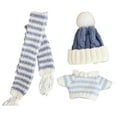thumbnail image 4 of Vaveren Doll Sweater Clothes Set,Doll Outifits Scarf Costumes Hat,Alive Clothing,Doll Clothes,Cute Doll Clothes Suit for Pendant Doll blue striped set, 4 of 8