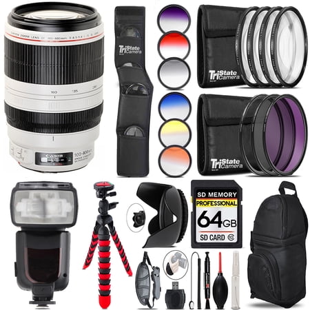 Canon EF 100-400mm f/4.5-5.6L IS II USM Lens + Canon Speedlight - 64GB Accessory Kit