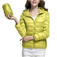 thumbnail image 2 of Dezsed Winter Coats for Women Women's Solid Color Long Sleeved Zipper with Pocket Lightweight Cotton Jacket Yellow XXL, 2 of 8