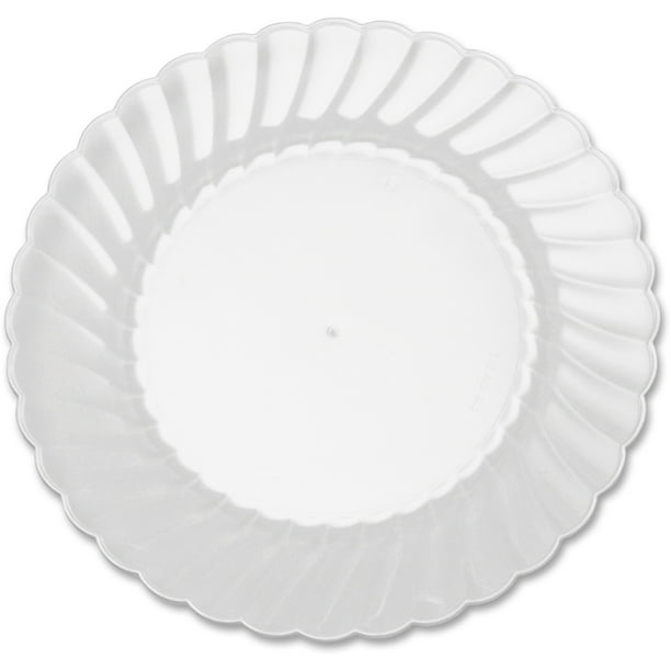 WNA Classicware Clear Plastic Snack/Dessert Plates, 6", 60 Count