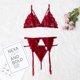 thumbnail image 4 of Conjunto De Lencería De Mujer Sujetador De Correa De Tentación De Cadera Abierta + Tanga + Liga (Rojo Xl) Tmvgtek Mujer, 4 of 8