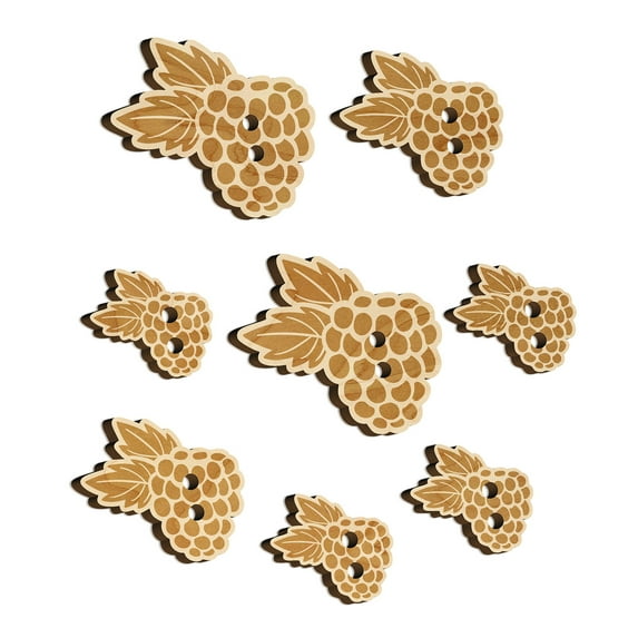 Raspberry Blackberry Fruit Wood Buttons for Crochet Knitting Sewing DIY Craft - 0.75 Inch Small (12pcs)