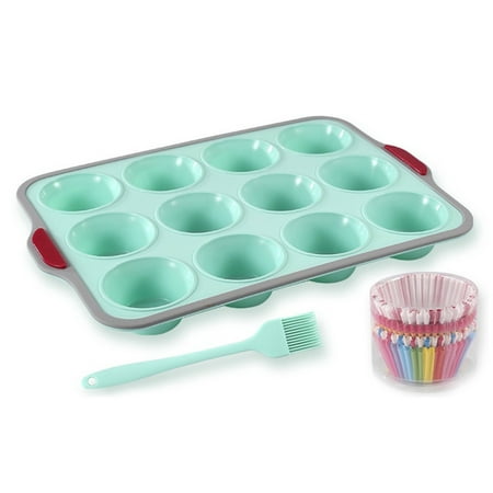

12 Holes Silicone Round Mold DIY Cupcake Cookies Fondant Baking Pan Baking Tool