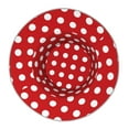 thumbnail image 4 of Disketp Red Polka Dot Print Reflective Bucket Hat Beach Hat Summer Travel Sun Hats Fisherman Cap, 4 of 8