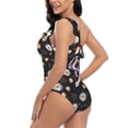 thumbnail image 4 of Honeii Snake And Floral1 for women's one-piece swimsuit featuring a chic one-shoulder design experience elegance and style in the water-X-Large, 4 of 6