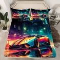thumbnail image 2 of Castle Fairy Sport Car Queen Sheet Sets for Boys Girls,Racing Car Bed Set, 2 of 7