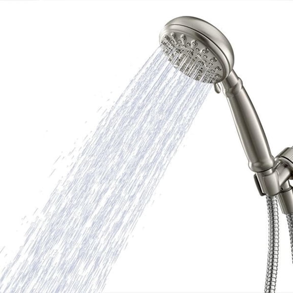 Banbury Spot Resist Brushed Nickel 5-Spray Hand Shower with Hose and Bracket, 4-Inch Diameter, 23046SRN
