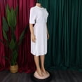 thumbnail image 5 of AURA Plus Size Women Pleated High Waist Midi Dress Half Turtleneck Button Elegant Autumn Dress, 5 of 8