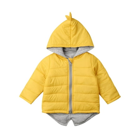 

Toddler Baby Boy Girl Padded Coat 3D Dinosaur Hoodies Winter Hooded Jacket Warm Outerwear with Zipper