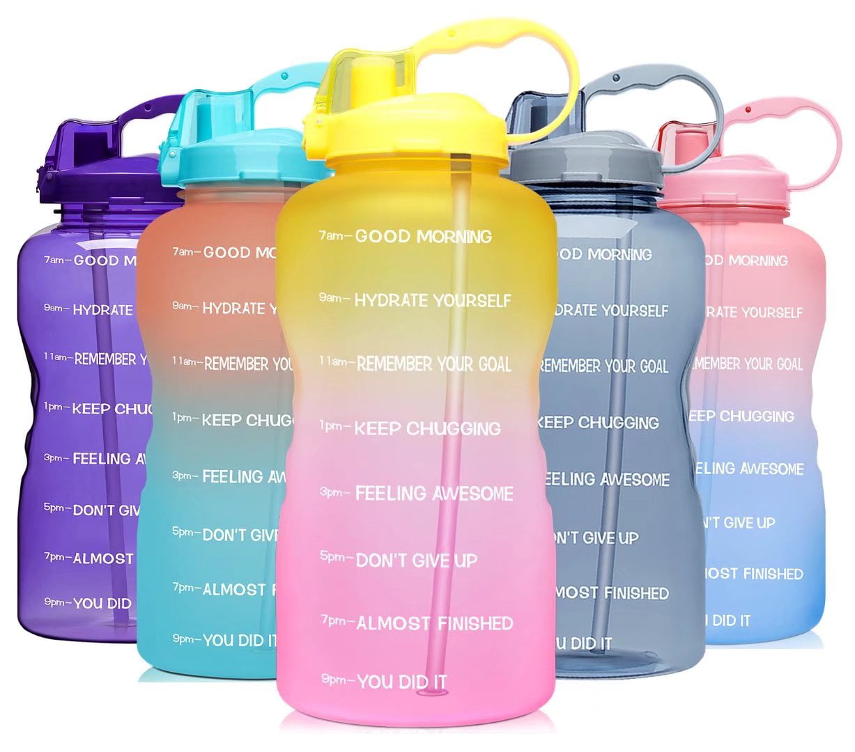 Fidus 64oz Motivational Water Bottle with Time Marker & Straw – Venture Pal